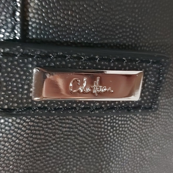 COLE HAAN LEATHER METALLIC GUNMETAL BAG! - Picture 2 of 2
